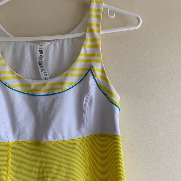 Lululemon yellow and white loose flowly tank top - Picture 2 of 5